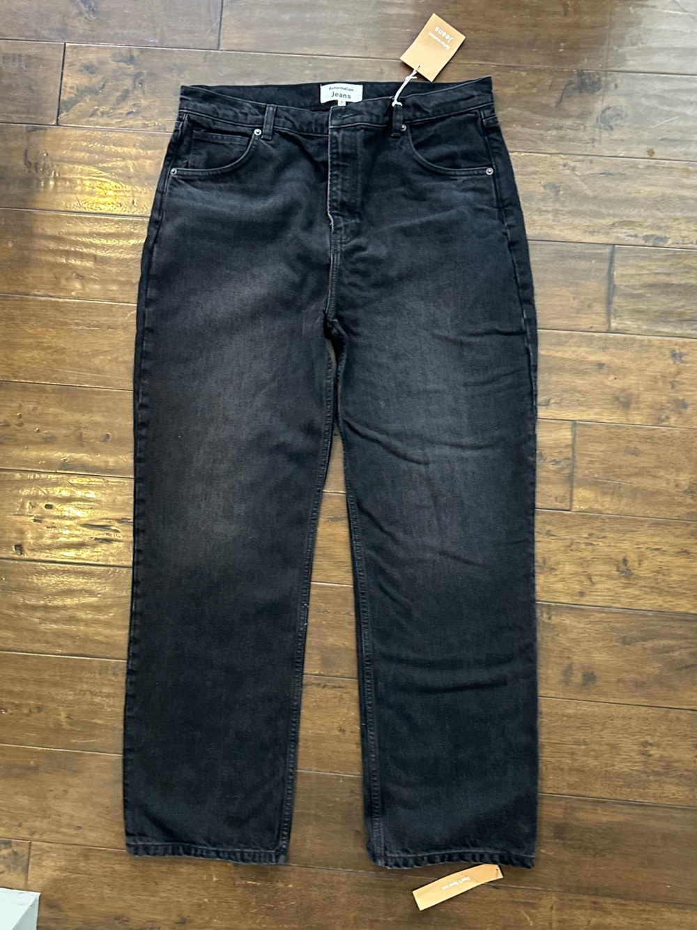 Reformation Black Straight-Leg Jeans